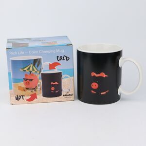 Ingwest Rich Life Color Changing Mug Pig on the Beach I Live My Life How I Want!